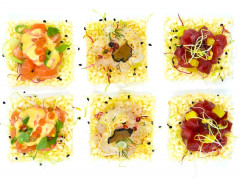 Produit Plateaux S12 Mix Tarte .Saumon ,Thon, Daurad , Riz Croustillans